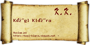 Kégl Klára névjegykártya